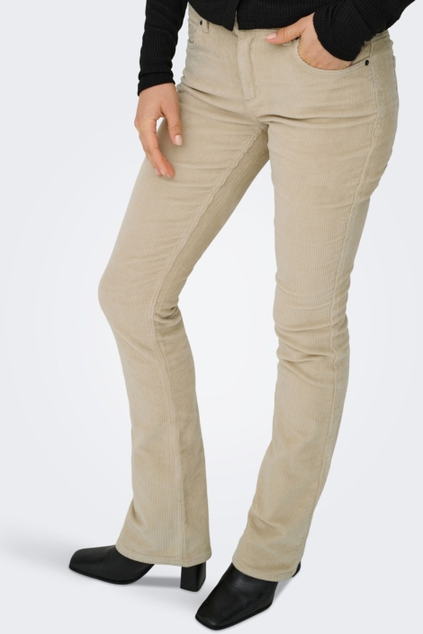 Only beige dames broek | Model vooraanzicht