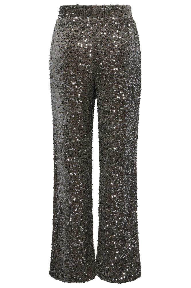 Pieces bruine dames broek | Achteraanzicht