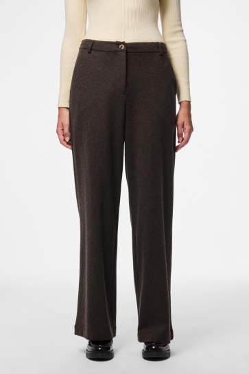 Pieces Broek PCMAMILLA HW WIDE PANTS BC 17161809 HOT FUDGE