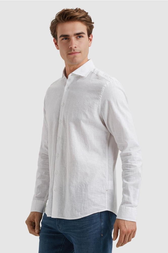 Vanguard witte heren overhemd | Model zijaanzicht