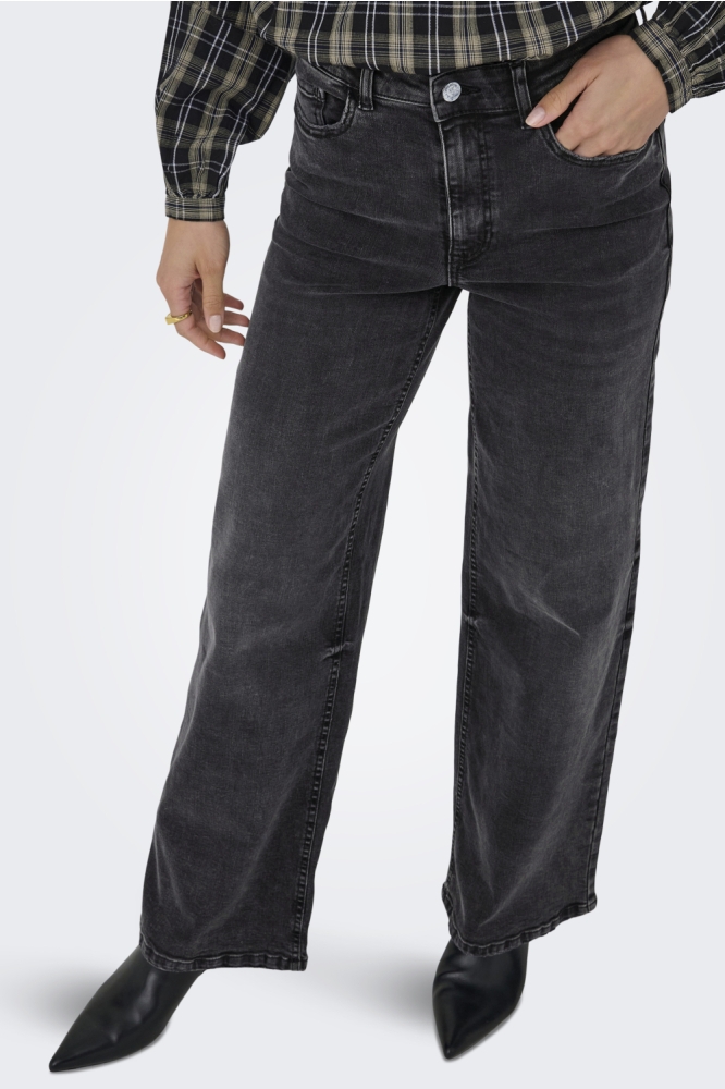 Jacqueline de Yong zwarte dames jeans | Model vooraanzicht