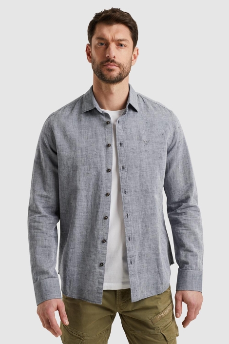 PME legend blauwe heren overhemd | Model vooraanzicht