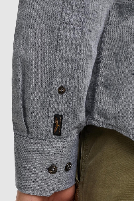 PME legend blauwe heren overhemd | Close up