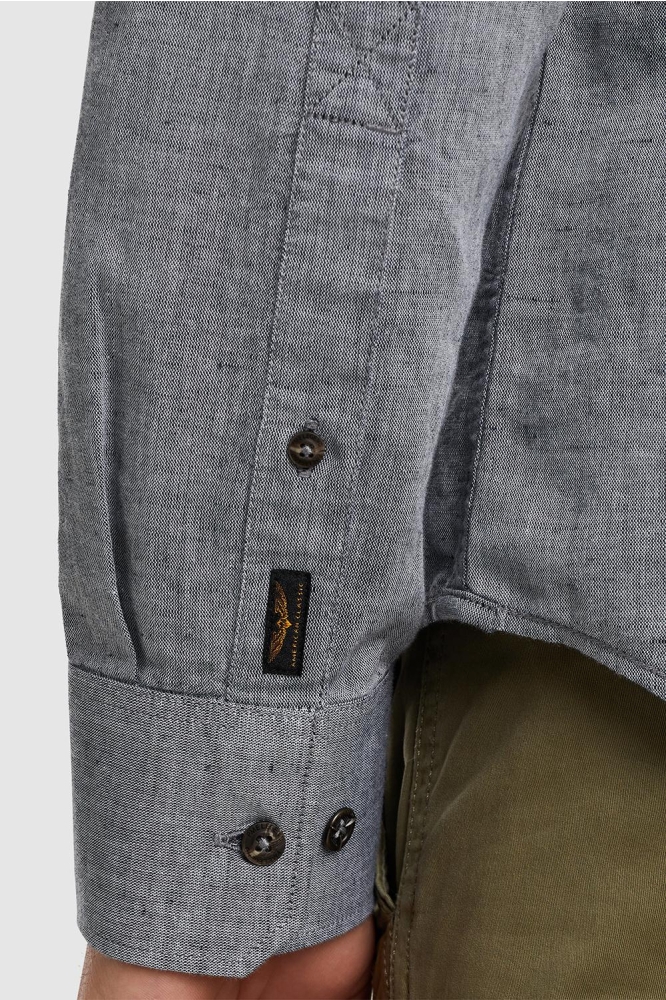 PME legend blauwe heren overhemd | Close up