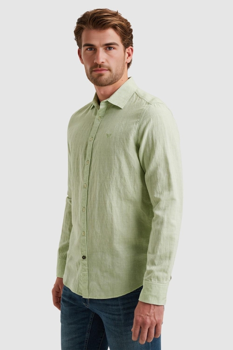 PME legend groene heren overhemd | Model zijaanzicht