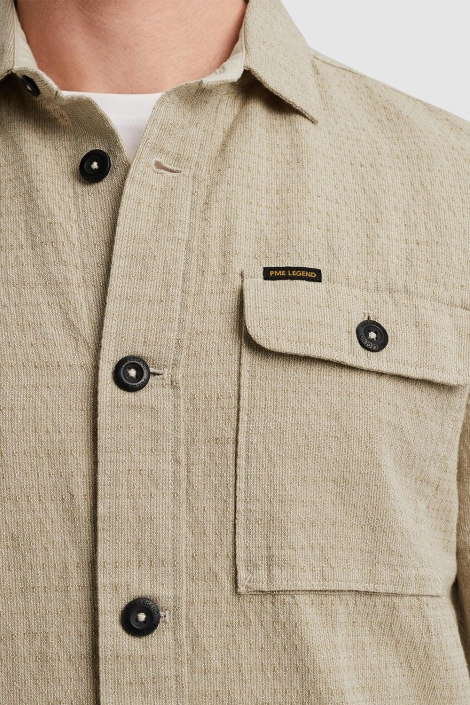 PME legend beige heren overhemd | Close up