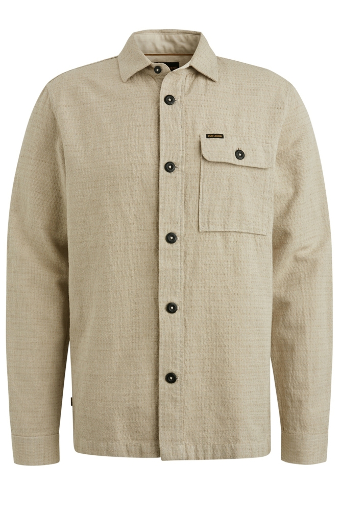 PME legend beige heren overhemd | Vooraanzicht