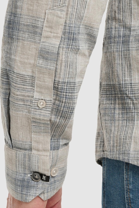 Vanguard beige heren overhemd | Close up