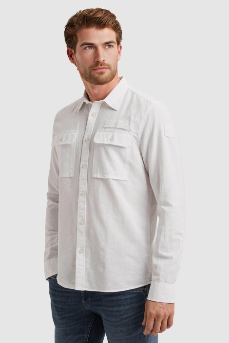 PME legend witte heren overhemd | Model zijaanzicht