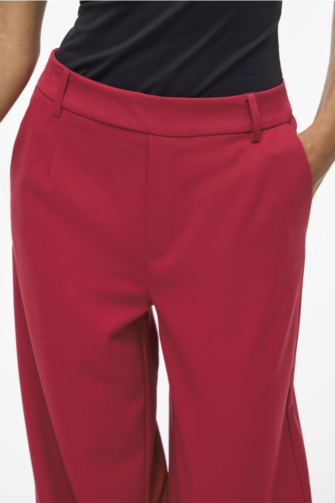 Vila rode dames broek | Close up