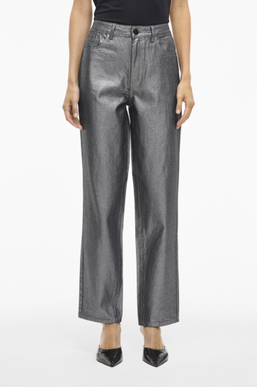 Vila Jeans VIKELLY HW STRAIGHT GLITTER JEANS 14110439 Dark Silver Colour