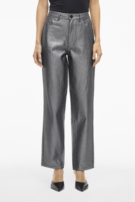 Vila zilveren dames jeans | Model vooraanzicht