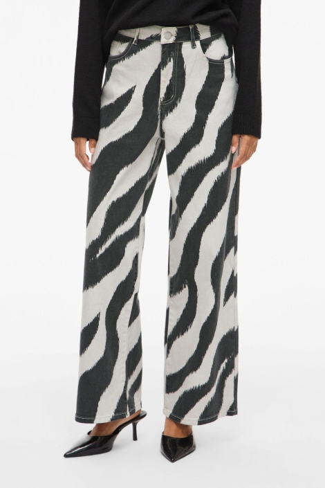 Vila beige dames jeans | Model vooraanzicht