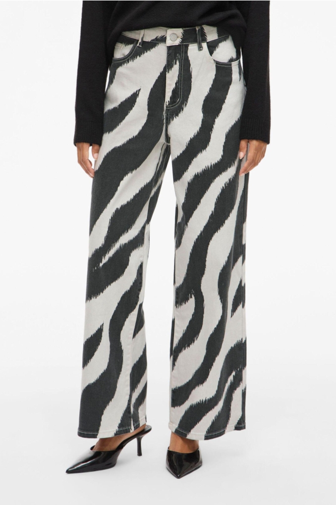 Vila beige dames jeans | Model vooraanzicht