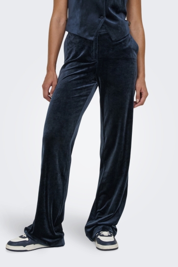 Only Broek ONLKAYLE-ELSY STRAIGHT VELVET PANT 15335852 NIGHT SKY