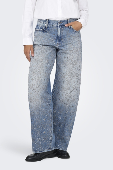 Only blauwe dames jeans | Model vooraanzicht