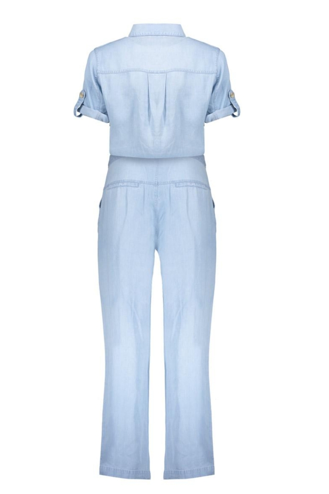 Geisha blauwe dames jumpsuit | Achteraanzicht