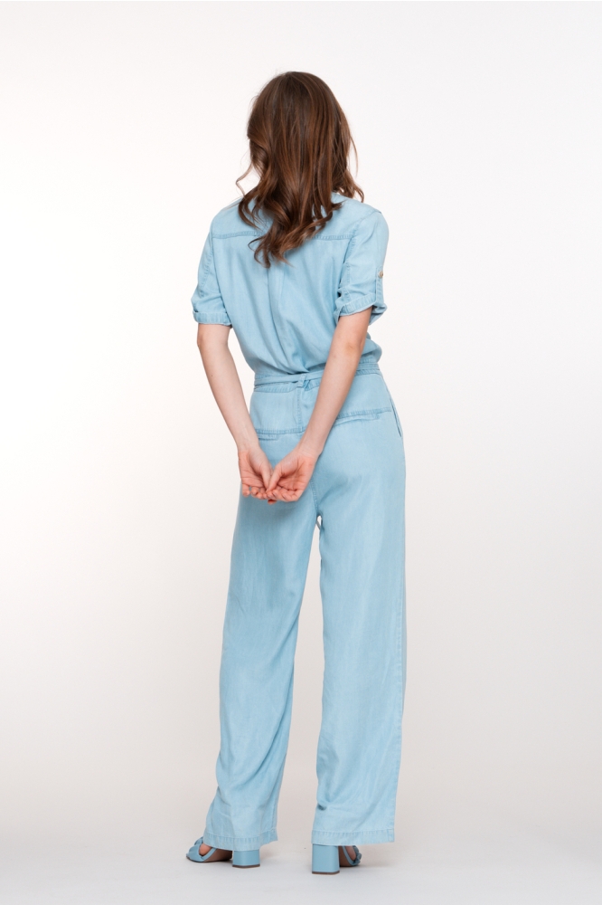 Geisha blauwe dames jumpsuit | Model