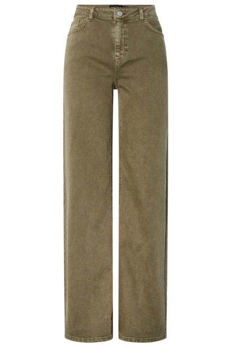 Pieces groene dames jeans | Vooraanzicht