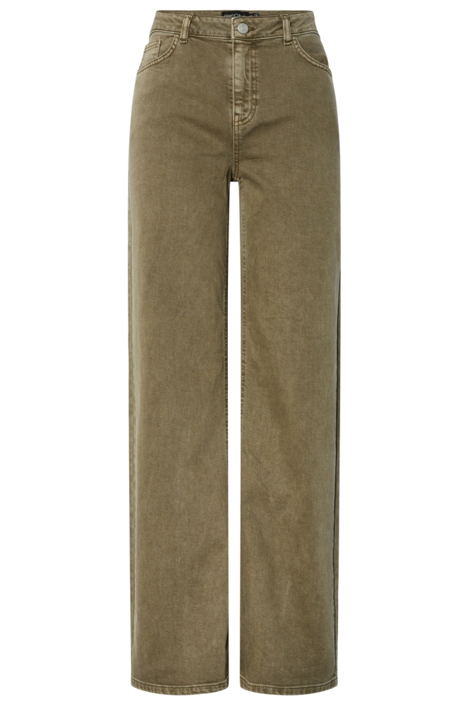 Pieces groene dames jeans | Vooraanzicht