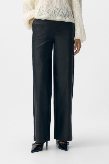 Object Broek OBJMELBA LISA WIDE COATED PANT NOOS 23045831 BLACK