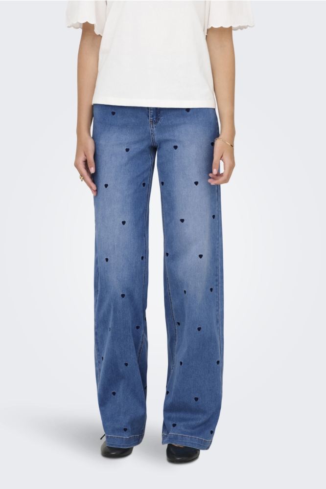 Only blauwe dames jeans | Model vooraanzicht