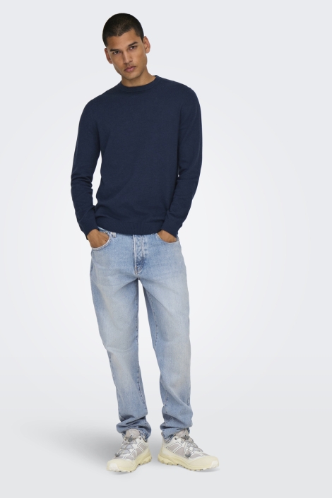 Only & Sons blauwe heren jeans | Model vooraanzicht