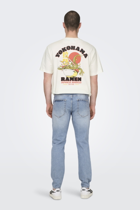 Only & Sons blauwe heren jeans | Model achteraanzicht