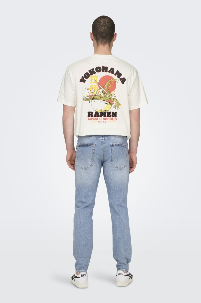 Only & Sons blauwe heren jeans | Model achteraanzicht