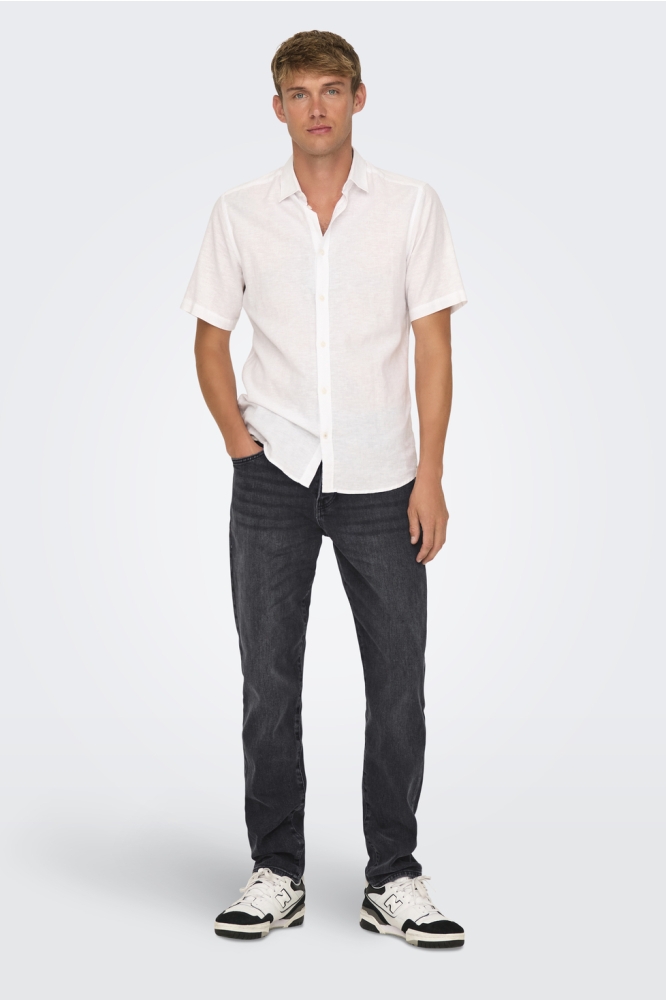 Only & Sons zwarte heren jeans | Model vooraanzicht