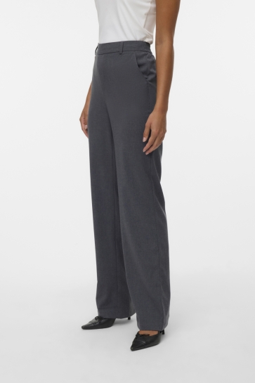 Vero Moda Broek VMMAYA GOODY MW STRAIGHT PANT NOOS 10320534 Dark Grey Melange