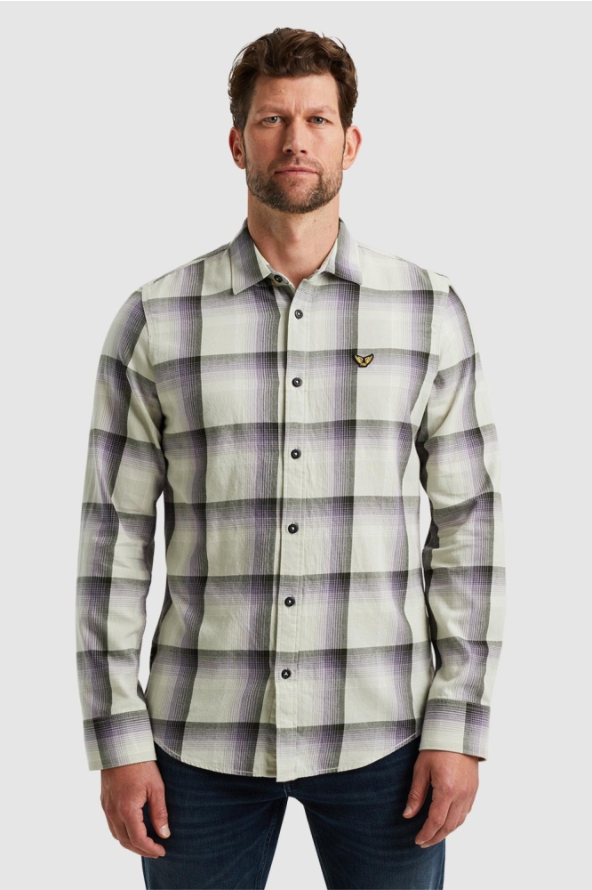 PME legend beige heren overhemd | Model vooraanzicht