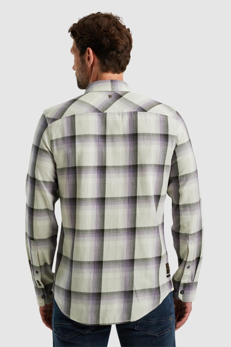 PME legend beige heren overhemd | Model achteraanzicht