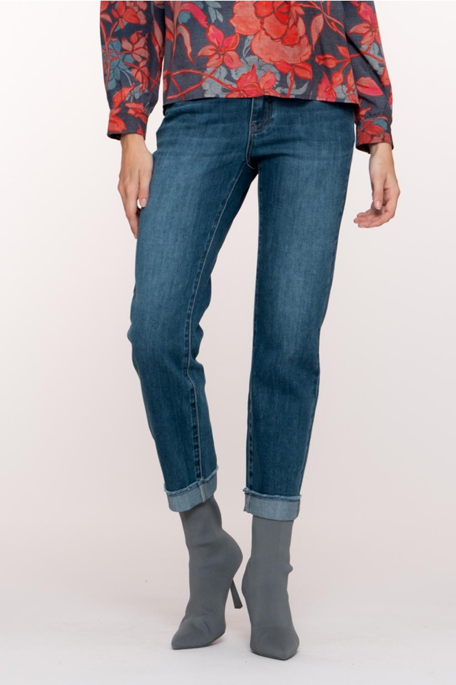 Geisha blauwe dames jeans | Model vooraanzicht