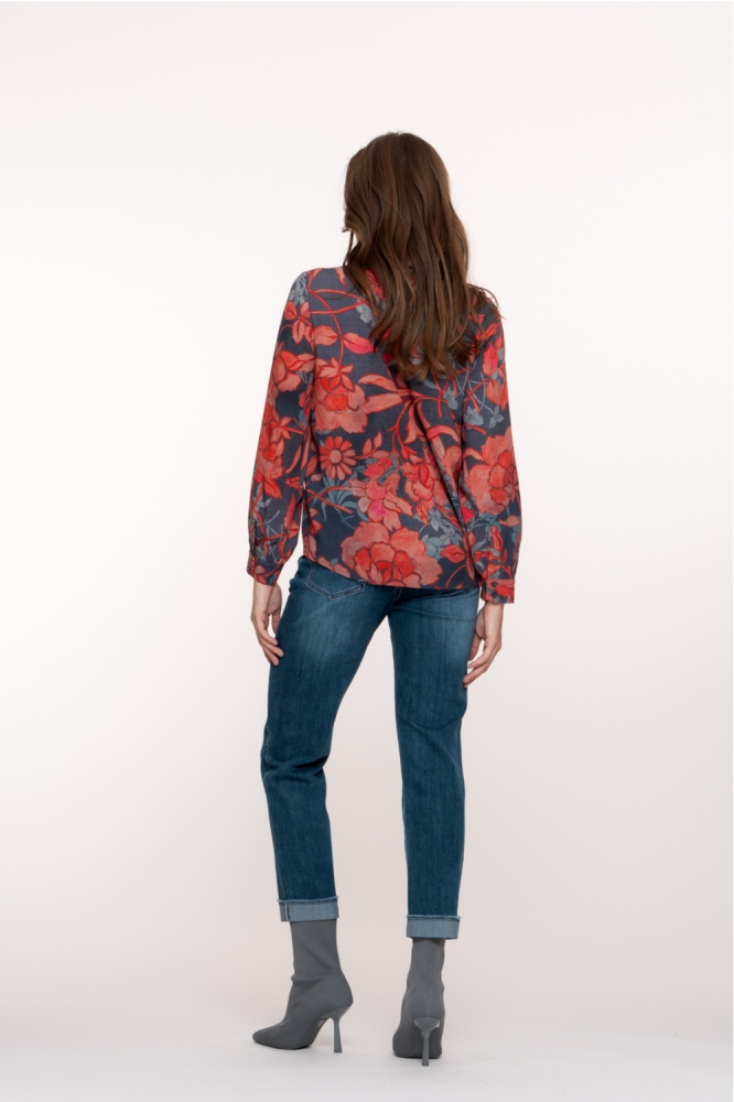 Geisha blauwe dames jeans | Model achteraanzicht