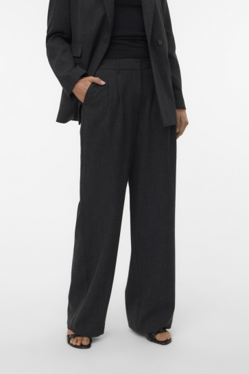 Vero Moda VMBESTIE MW WIDE DAD PANT NOOS 10331958 DARK GREY MELANGE