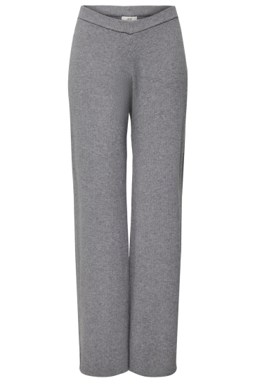 Jacqueline de Yong Broek JDYPRIME LIFE WIDE RIB PANT KNT 15360973 MEDIUM GREY MELANGE