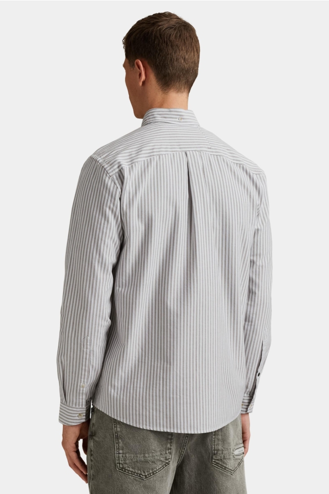 Cast Iron beige heren overhemd | Model achteraanzicht