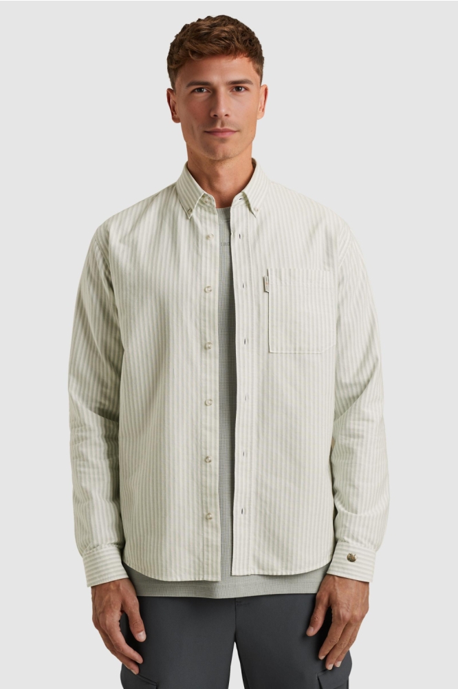 Cast Iron groene heren overhemd | Model vooraanzicht