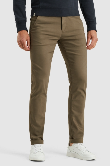 Cast Iron bruine heren broek | Model vooraanzicht