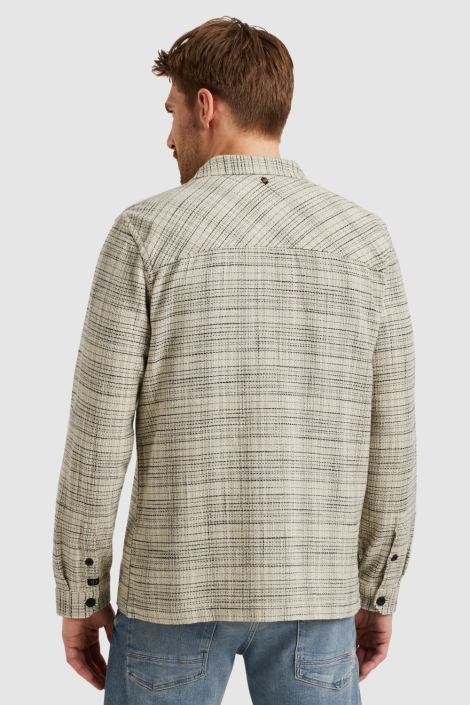 PME legend beige heren overhemd | Model achteraanzicht