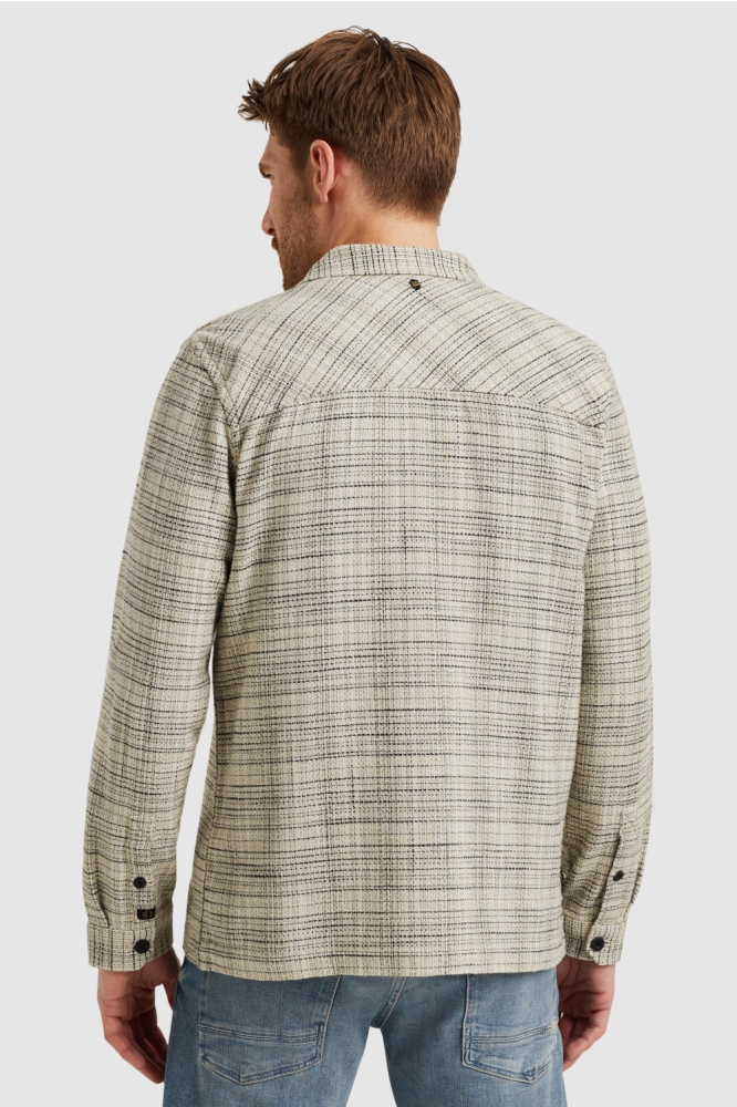 PME legend beige heren overhemd | Model achteraanzicht