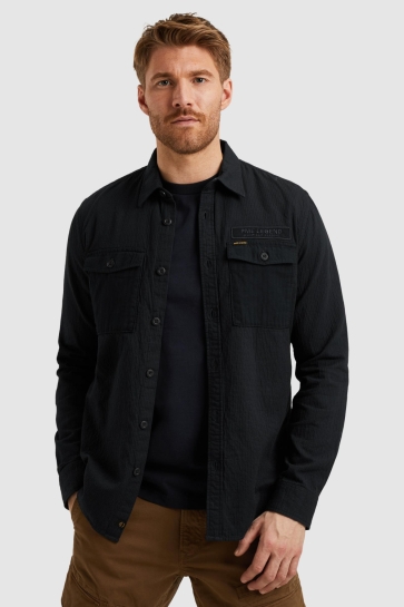 PME legend long sleeve shirt quilt poplin Blauw