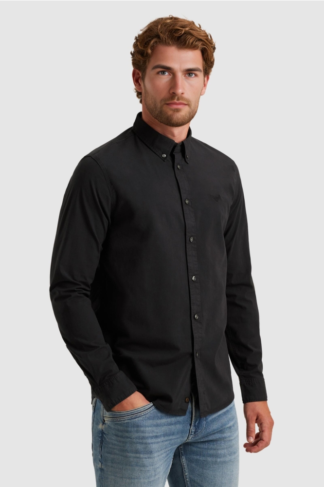 PME legend blauwe heren overhemd | Model zijaanzicht