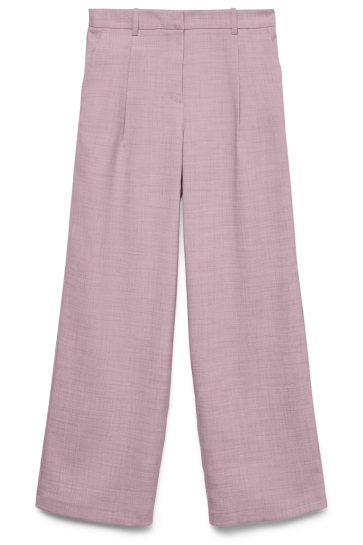 Vero Moda Broek VMCASSIDY MW WIDE PANT NOOS 10334507 Bleached Mauve/MELANGE