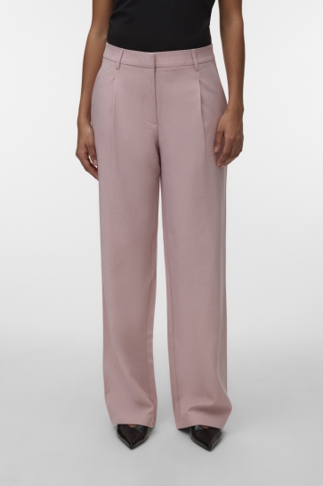 Vero Moda Broek VMCASSIDY MW WIDE PANT NOOS 10334507 Bleached Mauve/MELANGE