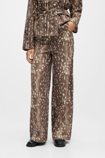 Object Jeans OBJBELMA MW LO PANT E AW FAIR 25 23048881 COCOA BROWN/CLOUD DANCER BLACK