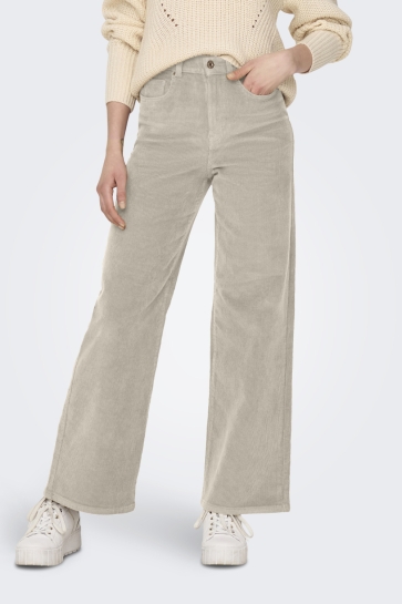 Only Broek ONLHOPE GLOBAL EX HW WIDE CORD PNT 15263179 Oatmeal