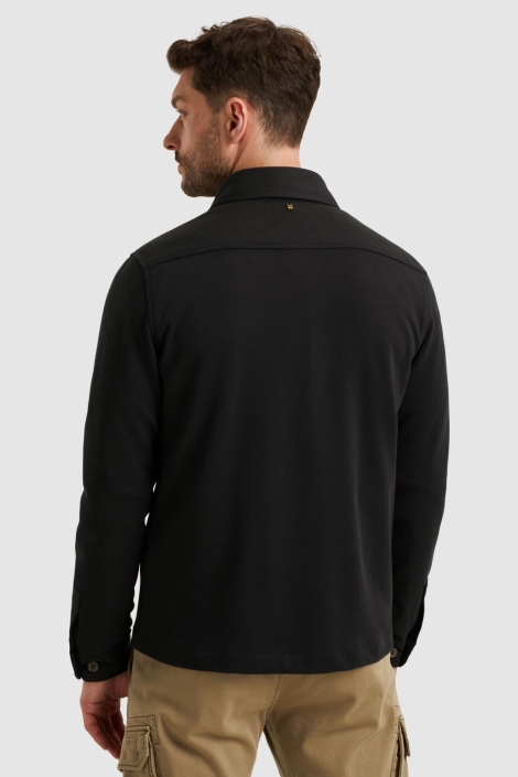 PME legend blauwe heren overhemd | Model achteraanzicht