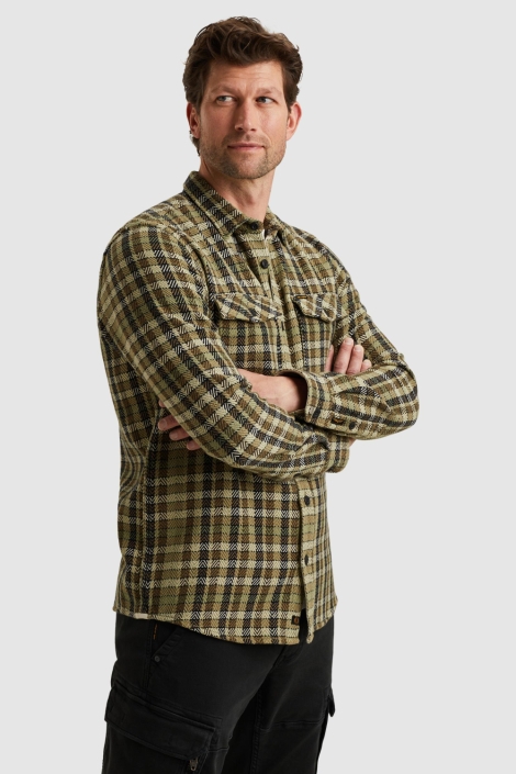 PME legend groene heren overhemd | Model zijaanzicht